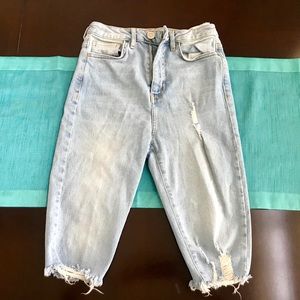 Forever 21 Distressed High-Rise Bermuda Shorts